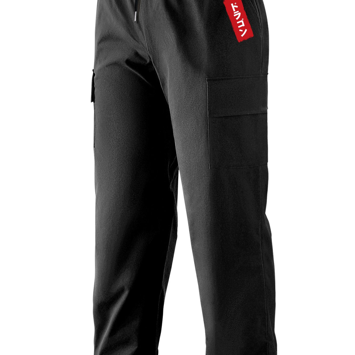 Japanese Character Letters Print Cargo Pants for Men