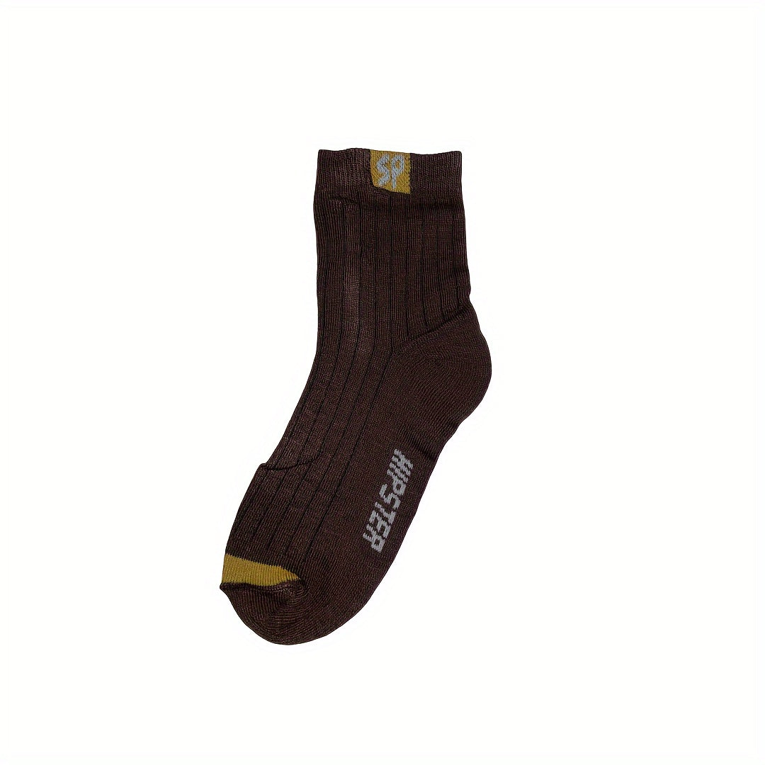 5 Pairs Teen's Knit Socks Soft Crew Outdoor Wear