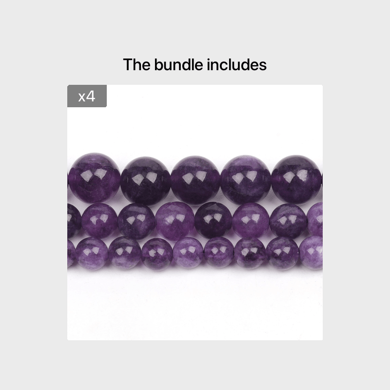 Natural Amethyst Stone Beads 6 8 10mm Round Shape Crystal Loose Spacer Beads