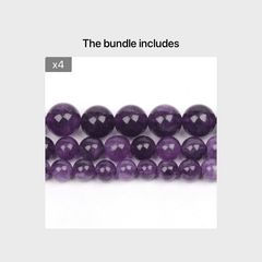 Natural Amethyst Stone Beads 6 8 10mm Round Shape Crystal Loose Spacer Beads