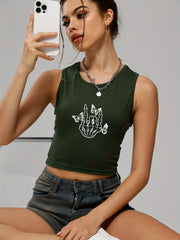 Skeleton Hand & Butterfly Tank Top