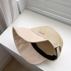 Wide Brim Sunshade Ponytail Visor Hats Adjustable Fisherman Cap