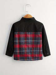 Girls Plaid Shirt Top Collared Long Sleeve