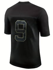 Men's Breathable Rugby Jersey Active Embroidered V Neck Short Sleeve Uniform