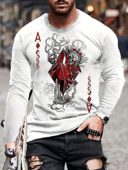 Poker Elements Men's Long Sleeve T-shirt for Spring Summer Autumn