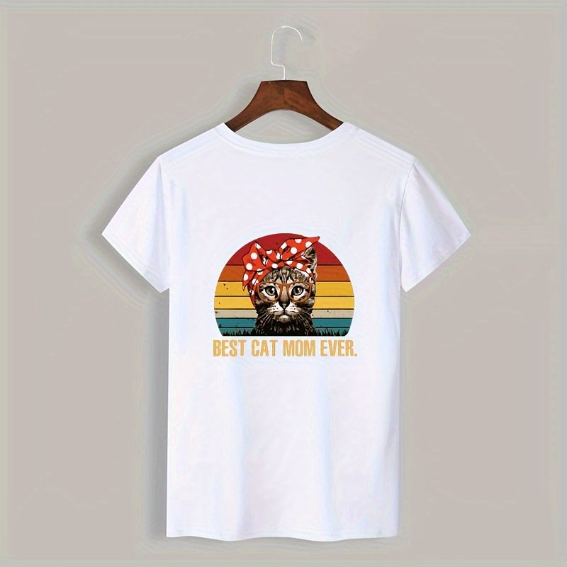 Rainbow Cat Mom Clothing Heat Transfer Sticker DIY Clothes Pillow Backpack