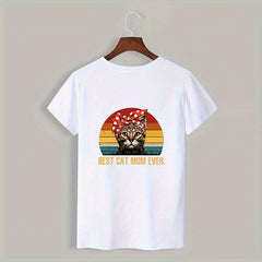 Rainbow Cat Mom Clothing Heat Transfer Sticker DIY Clothes Pillow Backpack
