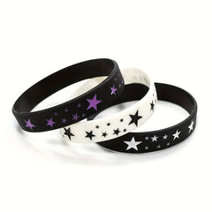 3PCS Silicone Inspirational Rubber Wristband Elastic Neutral Wristband