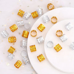 100pcs Hair Hollow Beads Dreadlocks Rings Afro Beard Beads Hair Jewelry
