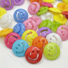 50pcs 15mm Mix Smile Face Plastic Buttons Sewing Clothing Accessories