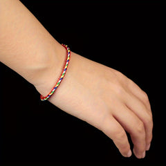 2 Pcs Colorful Rope Bracelet Good Luck Couple Holiday Gift