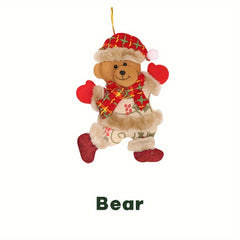 Christmas Pendant Decoration for Tree, Santa Claus Reindeer Snowman Bear