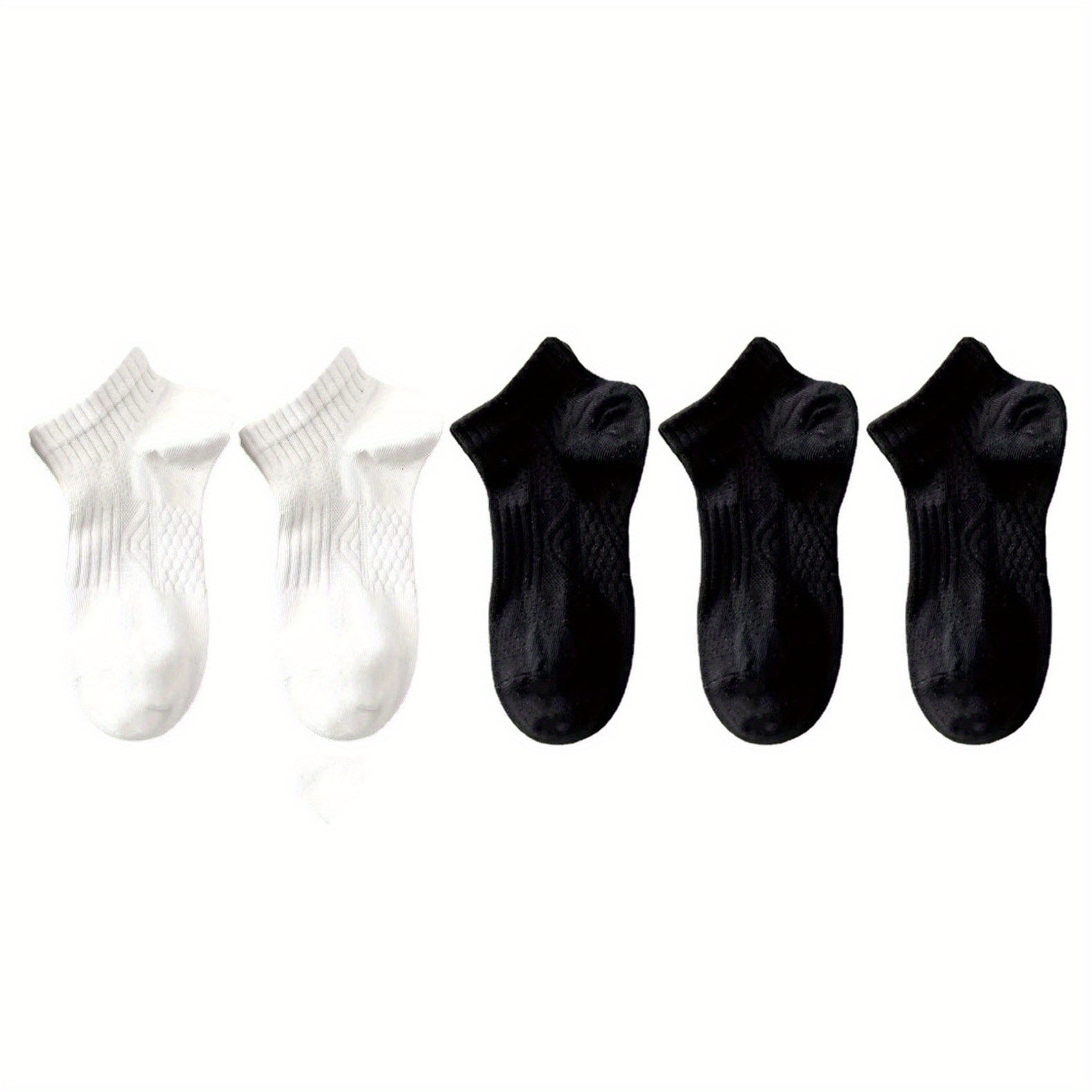 5 Pairs Sports Crew Socks Comfy & Breathable Women's Stockings