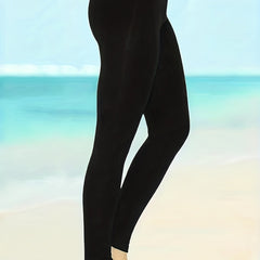 Solid Skinny Leggings Stretchy Women's Casual Pants