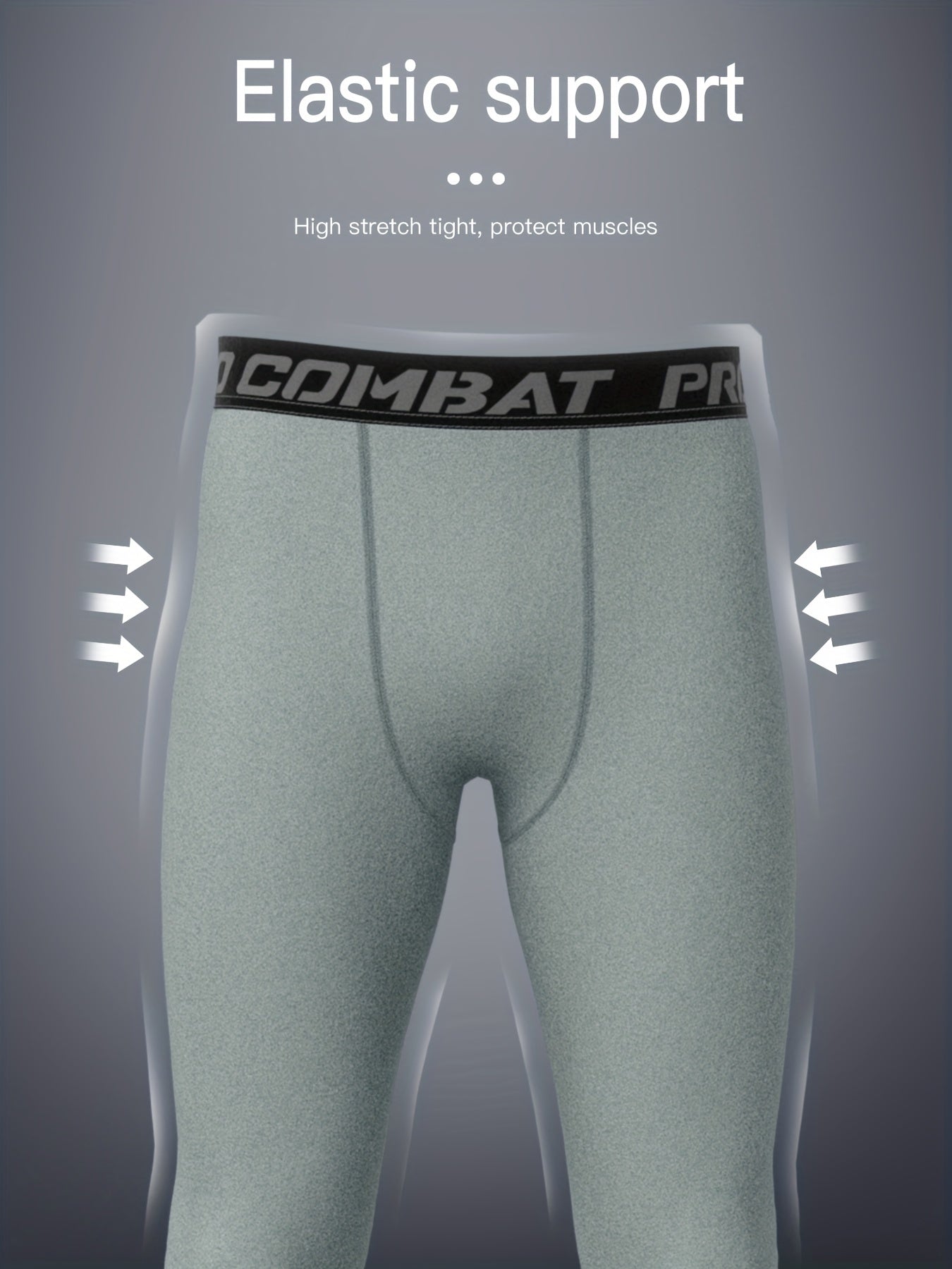 Men's 4pcs Solid Leggings Active Quick Dry Compression Pants