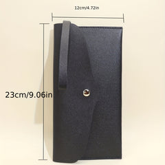 Makeup Brush Bag Portable Travel PU Leather Clutch Makeup Bag