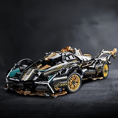 Golden Car Building Blocks Sports Car Manual Building Toy ABS Material