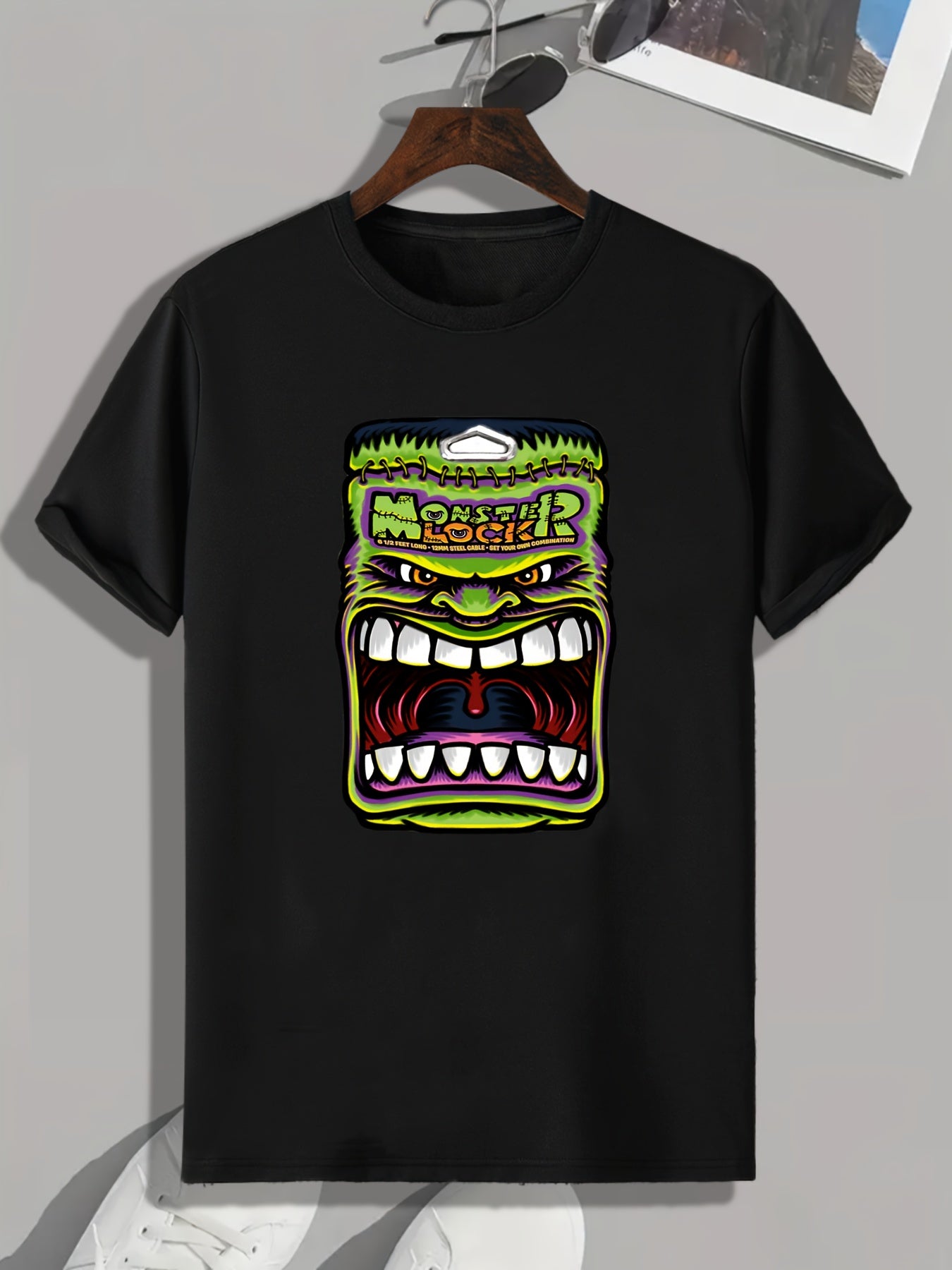 Monster Print Men's Graphic T shirt for Summer