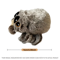 Gray & Brown Plush Spider Toy with Expressive Eyes Soft Stuffed Animal