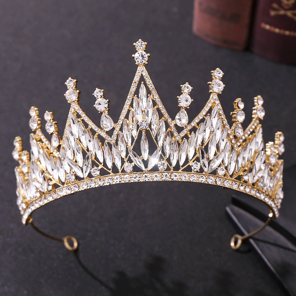 Women Queen Crown Headband Birthday Tiara Baroque Hair Accessory