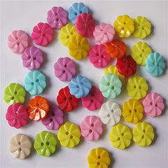 100pcs 13MM Mixed Plastic Button Roll Flower DIY Button Material Bag Decoration