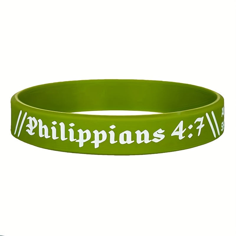 Religious Bible Silicone Bracelet Rubber Wristband Letter Graphic Praying