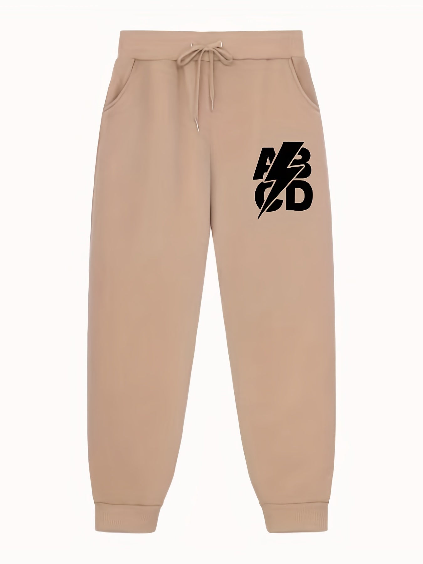 Men's Letter Print Joggers Casual Loose Fit Drawstring Pants