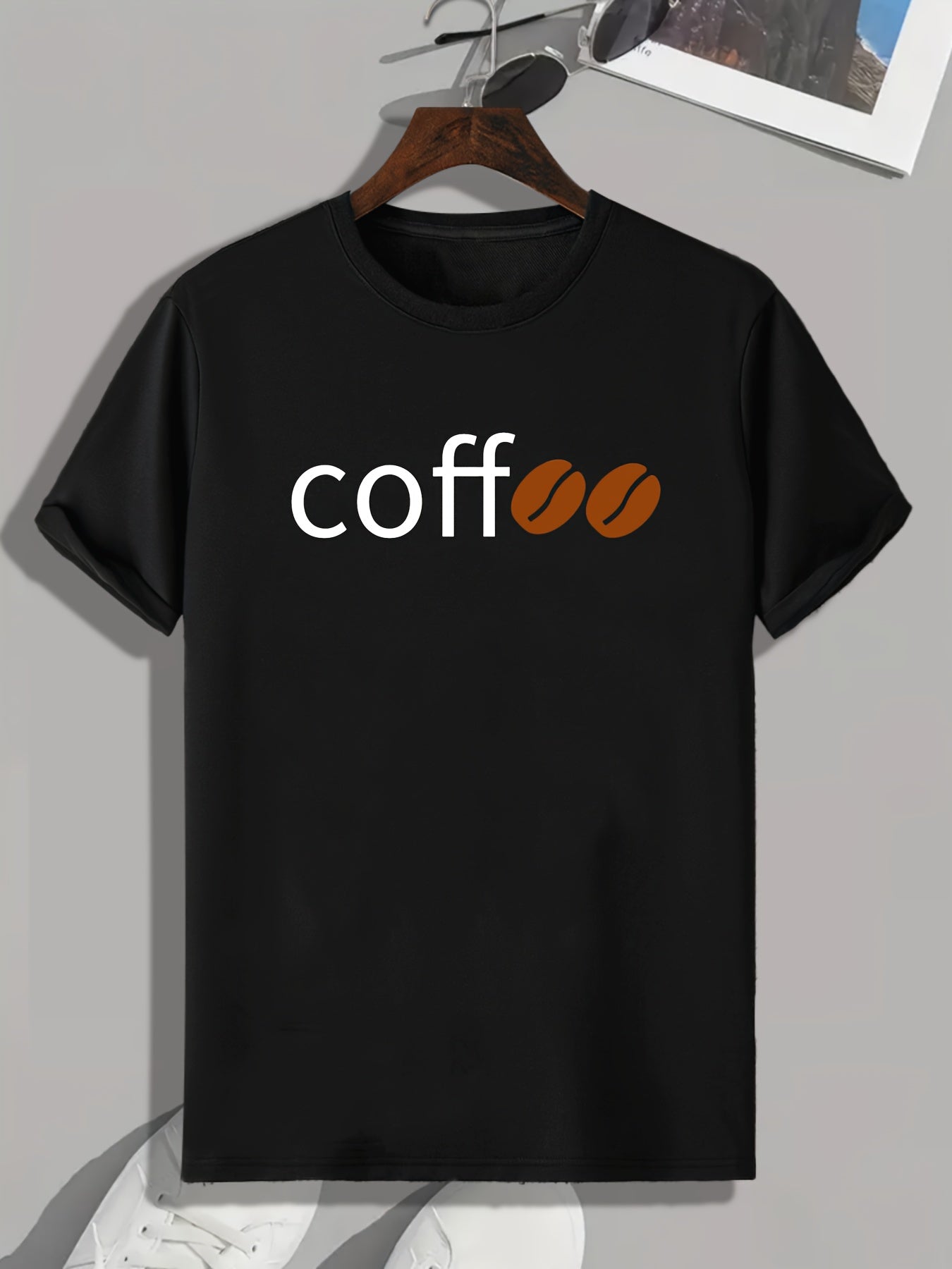 Coffee Print Men's Graphic T shirt Casual Comfy Tees For Summer