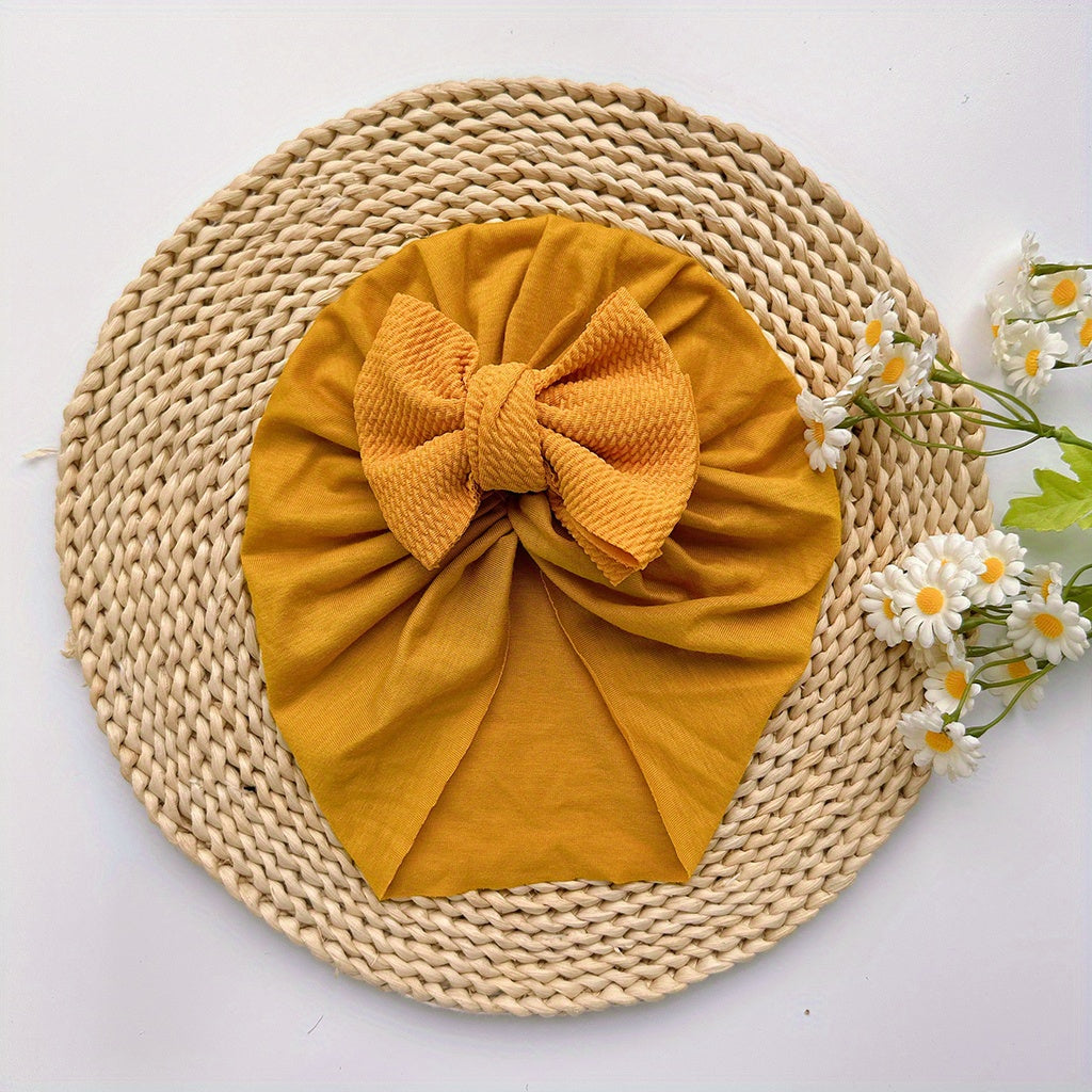 Baby Girls Twill Bubble Bow Turban Soft Hair Wrap Headband