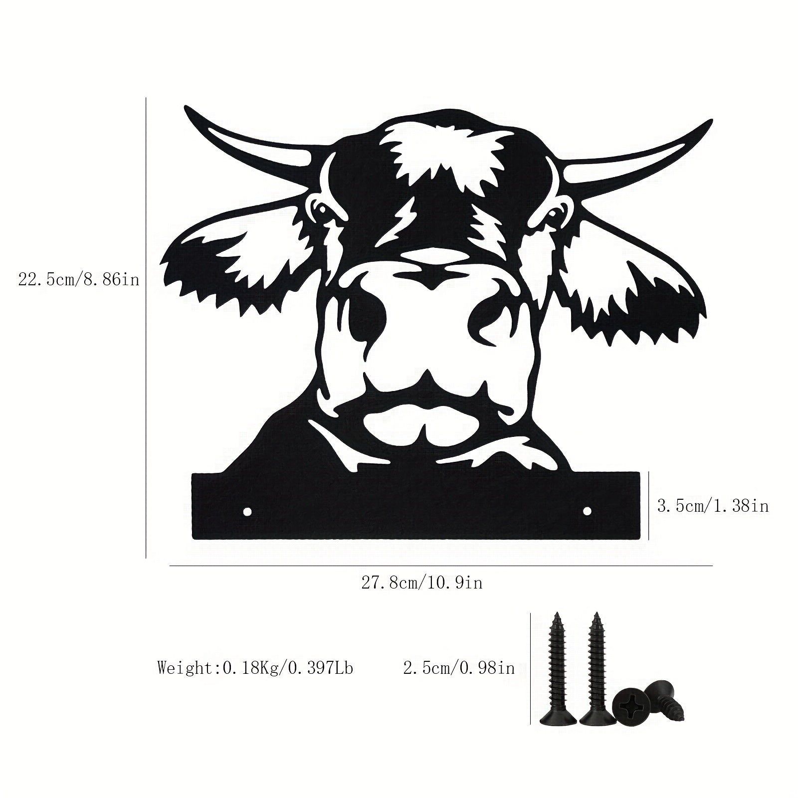Farmhouse Animal Metal Silhouette Sign for Outdoor Decor