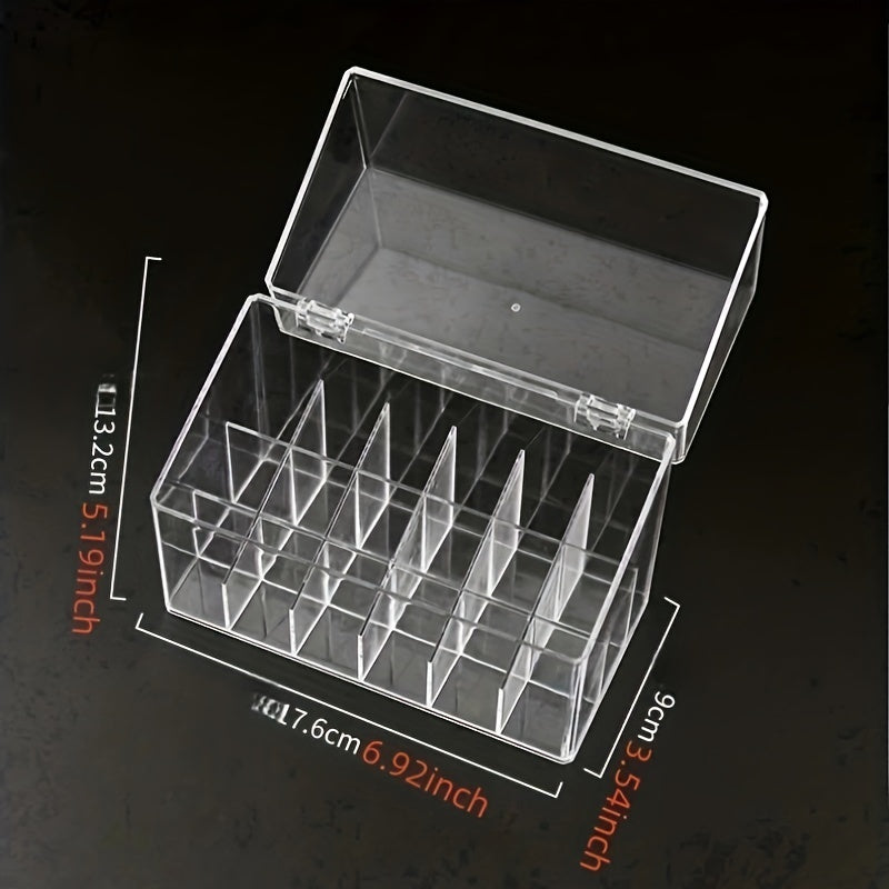 Acrylic Lipstick Organizer with Cover - Dustproof Cosmetic Storage Box