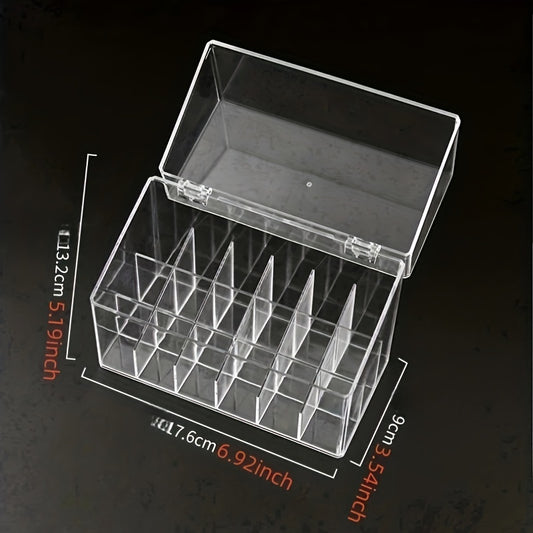 Acrylic Lipstick Organizer with Cover - Dustproof Cosmetic Storage Box