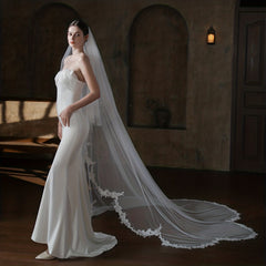 Double Layer Head Veil with Comb Bridal Wedding Hair Accessories