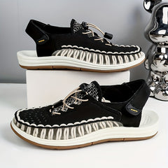 Men's Breathable Closed Toe Hollow Strap Sandals