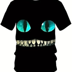 Boys' 3D Cat Graphic T-Shirt Active & Stretchy Short Sleeve Tee