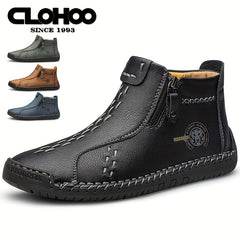 CLOHOO Men's Stitch Ankle Top Boots for Climbing
