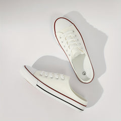 Flat Mules Canvas Sneakers Lace Up Casual Slip On Shoes