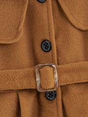 Girls Button Down Overcoat for Spring Fall Winter