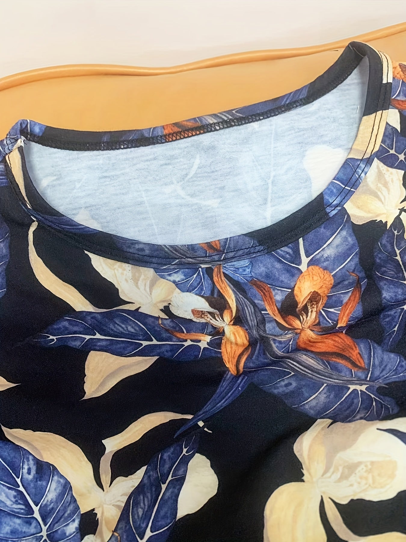 Floral & Leaf Print Men's Graphic T shirt Casual Comfy Tees For Summer