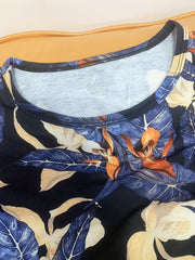 Floral & Leaf Print Men's Graphic T shirt Casual Comfy Tees For Summer