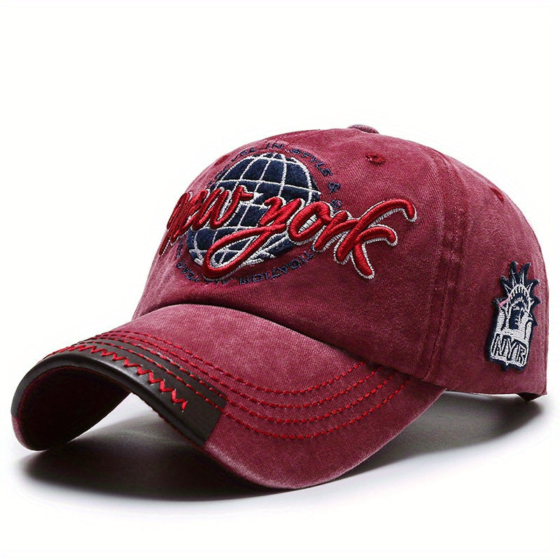 Men's Retro Baseball Cap Letter Embroidery Peaked Cap