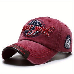 Men's Retro Baseball Cap Letter Embroidery Peaked Cap
