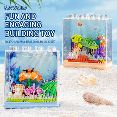 Ocean Animal Building Blocks Toy Set with Dust Cover