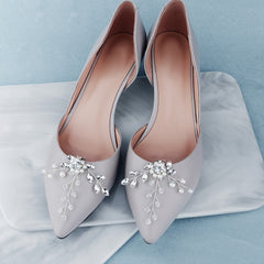 Crystal Pearl Rhinestone Shoe Clips for Wedding Party