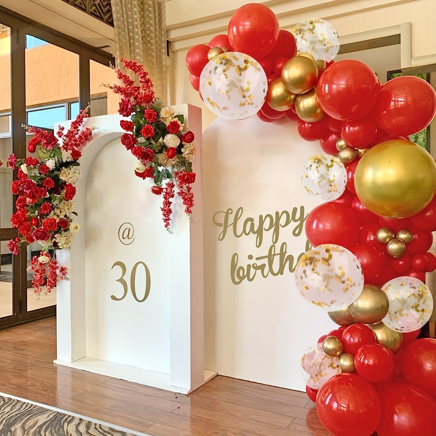 101pcs Red Golden Latex Balloons Garland Arch Kit Wedding Birthday Party Supplie