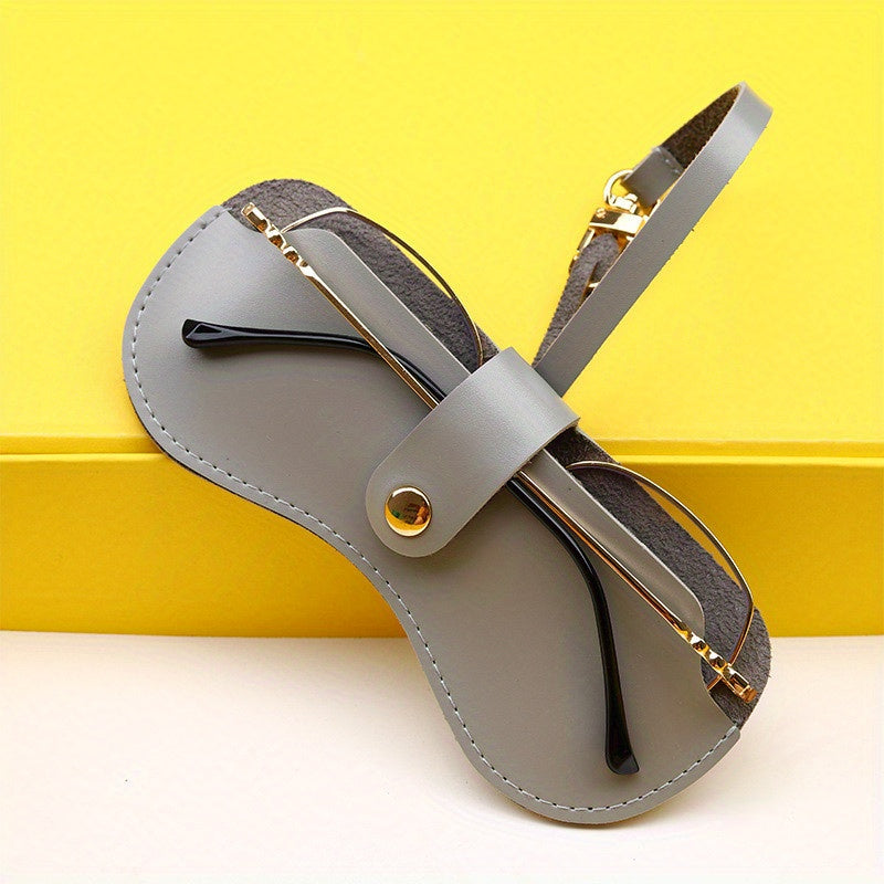 Stitch Detail Glasses Cover Snap Button Sunglasses Reading Glasses Bag