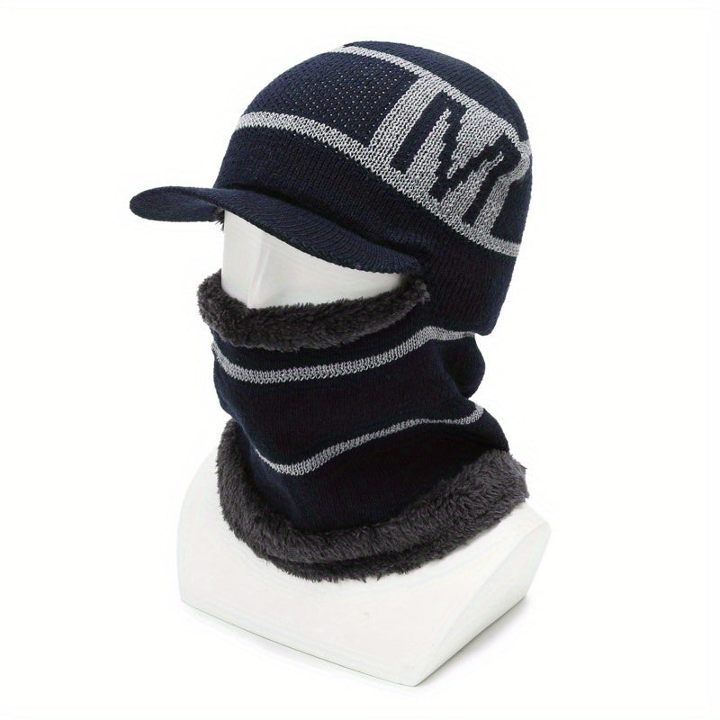 Winter Balaclava Hat with Brim Neck and Ear Protection for Boys
