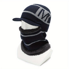 Winter Balaclava Hat with Brim Neck and Ear Protection for Boys