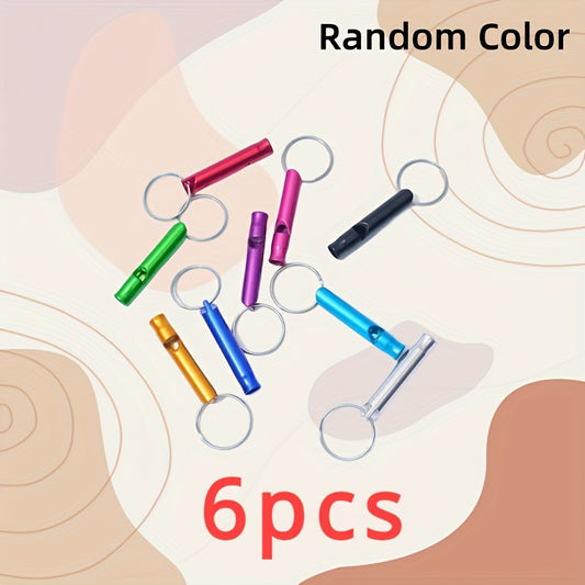 6pcs Aluminum Alloy Referee Whistles Field Training Adventure Whistle
