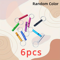 6pcs Aluminum Alloy Referee Whistles Field Training Adventure Whistle